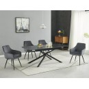 Стол обеденный SIGNAL VECTOR Ceramic черный/черный 180-220/90